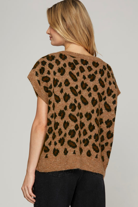 Heather Leopard Sweater
