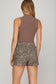 Leopard Twill Washed Shorts