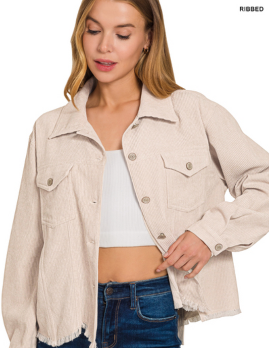 Distressed Corduroy Jacket