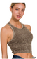Nola Stone washed ribbed seamless bra padded top