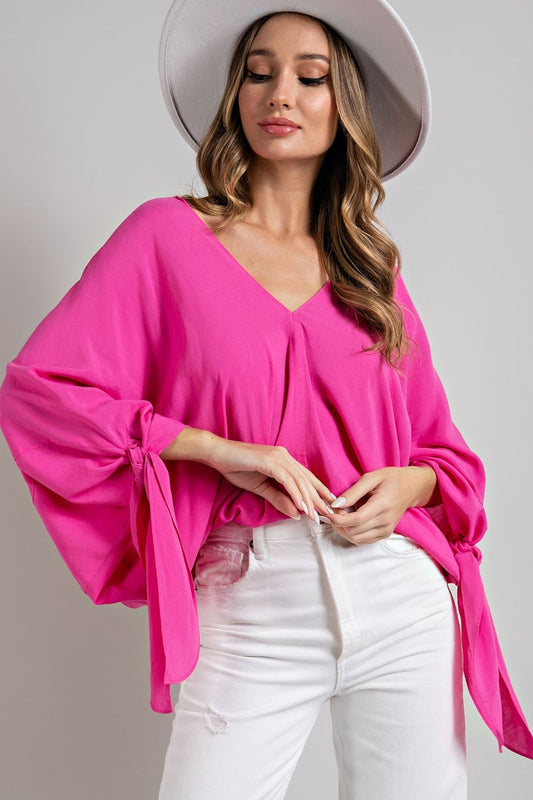 Leona Tie-Sleeve Top