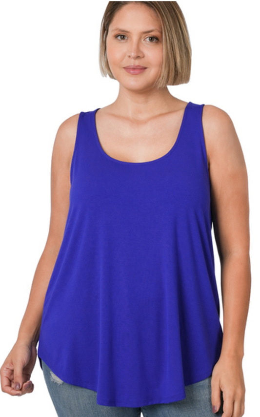 Bright Blue flowy tank