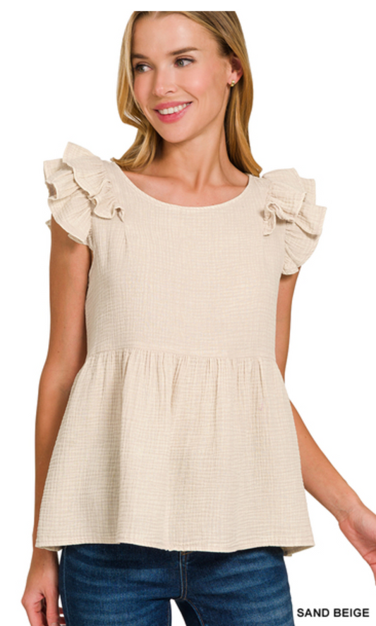 Delilah Ruffle Sleeve Tank