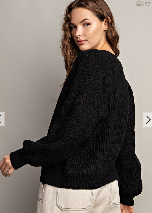 Rosanna Black Balloon Sleeve Cardigan