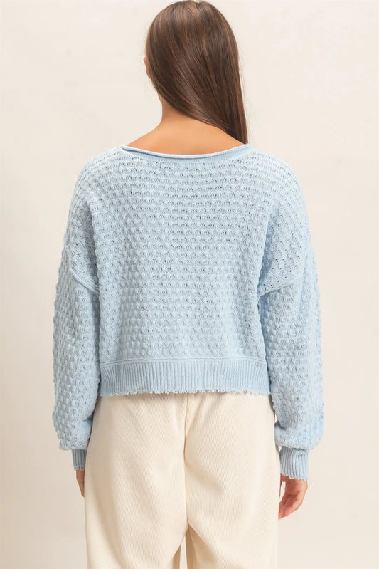 Bianca Boatneck Textured Sweater