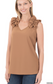 Dobby Ruffle Trim Top