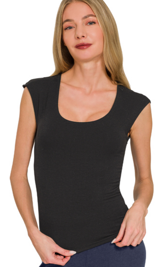 Double Layered Cap Sleeve Top