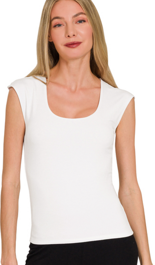 Double Layered Cap Sleeve Top