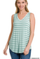 Striped Sleeveless V-Neck Top