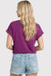 Heather Cuffed Sleeve Henley Tee