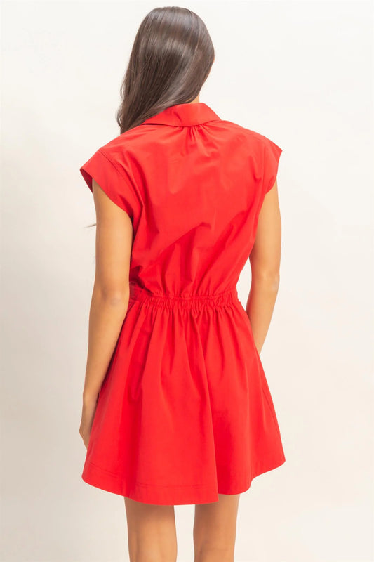 Shyla Shirred Collared Dress