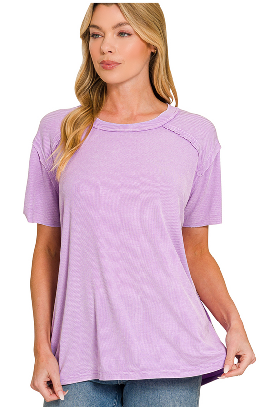 Rayann Ribbed Raglan Oversized tee