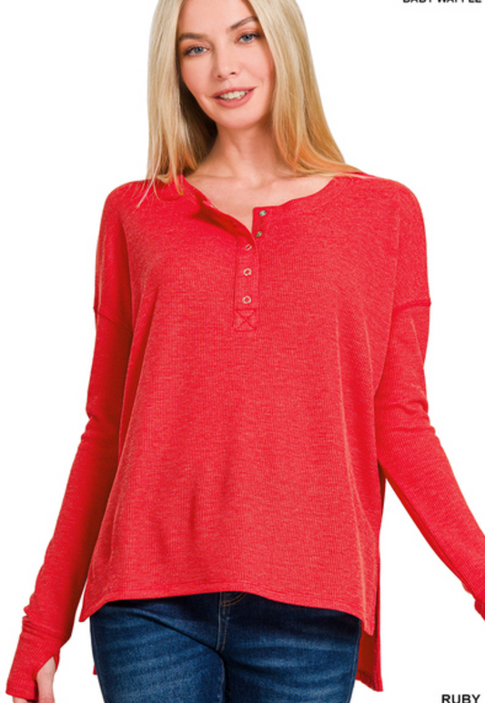 Soft Wash Henley Top
