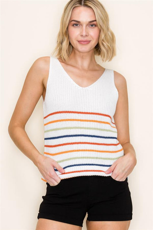 Delaney Striped Sweater Tank