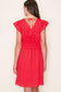 Cecilia Red Smocked Waist Dress