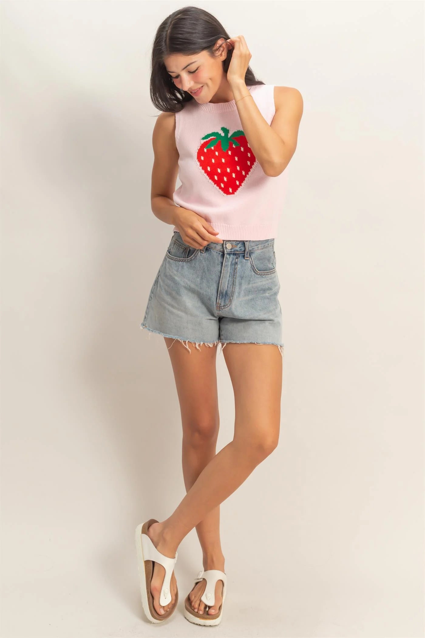 Strawberry knit Tank