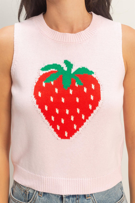 Strawberry knit Tank