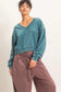 Tiana V-Neck Mineral Washed Hoodie