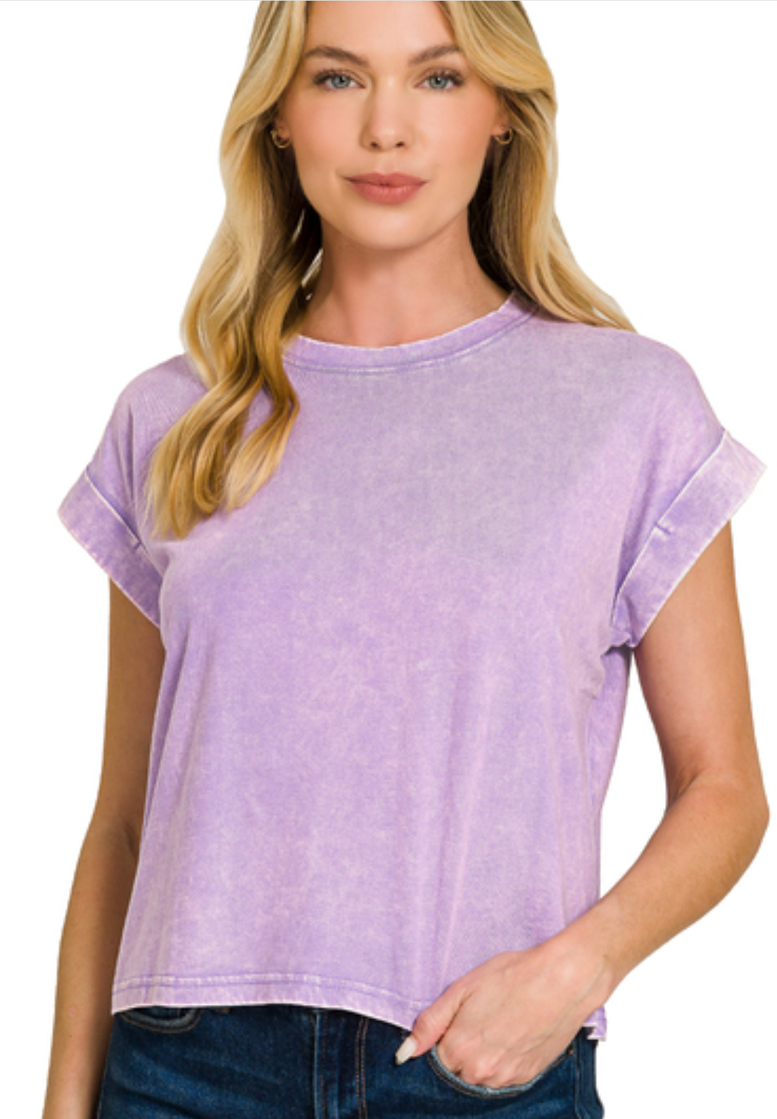 Cora Cuffed Tee Mineral Washed