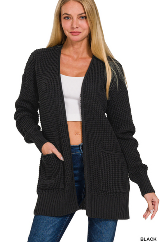 Alisa Waffle Knit Cardigan