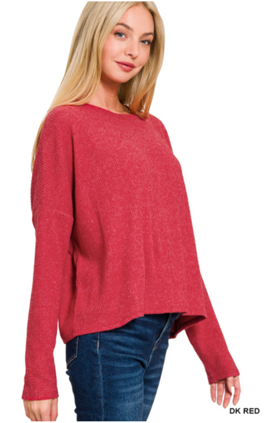 Brooke Long Sleeve Ribbed Dolman